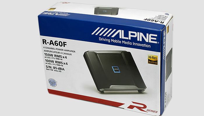 Overview of the 4-channel car amplifier Alpine R- A60F 