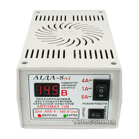 Імпульсний зарядний пристрій АІДА 8si 12 В, 8 А з цифровим вольтметром і 3 режимами десульфатації
