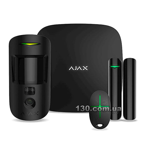 AJAX StarterKit Cam Black — беспроводная GSM сигнализация для дома / квартиры