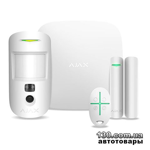 AJAX StarterKit Cam Plus White — беспроводная GSM сигнализация для дома / квартиры