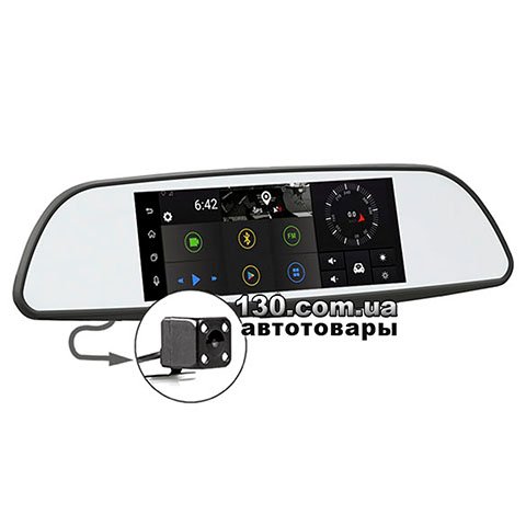 Зеркало с видеорегистратором AXPER Universal на Android с 3G, GPS, Wi-Fi, Bluetooth, дисплеем 7" и двумя камерами