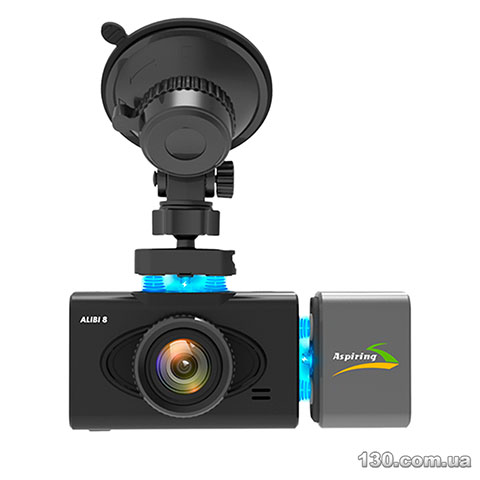 Автомобільний відеореєстратор Aspiring Alibi 8 Dual з WDR, Wi-Fi, дисплеєм і двома камерами