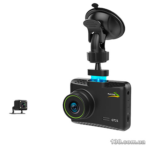 Автомобильный видеорегистратор Aspiring GT21 Dual FHD с дисплеем, двумя камерами и магнитным креплением