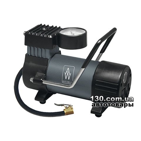 Auto Welle AW01-19 — компрессор портативный с манометром, быстрозажимным клапаном и фонарем