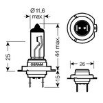 Automotive halogen bulb OSRAM H7 (64210-01B) Original Spare Part
