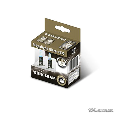Tungsram H1 55W 12V Megalight Ultra +130% — automotive halogen bulb plastic box