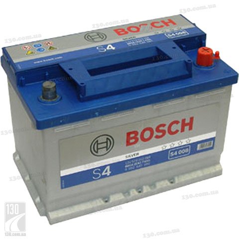 Bosch S4 Silver 574 012 068 74 Ah — car battery right “+”