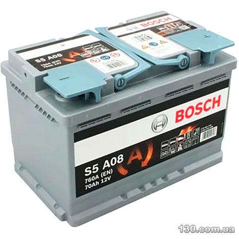 Автомобильный аккумулятор Bosch S5 AGM 6CT 70Ah (0092S5A080) «+» справа