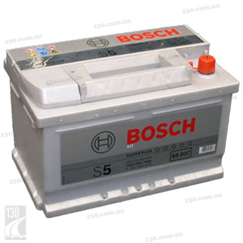 Bosch S5 Silver Plus 574 402 075 74 Ah — car battery right “+”