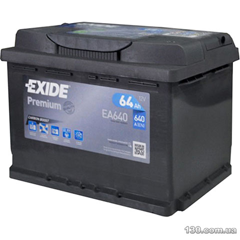 Car battery EXIDE Premium 6CT 64 Ah right «+»