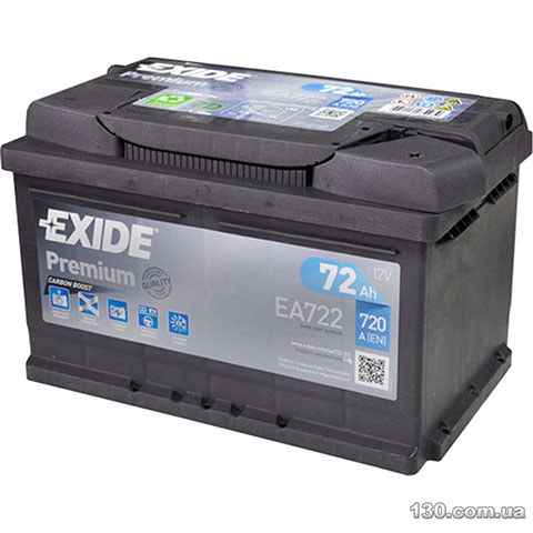 Car battery EXIDE Premium 6CT 72 Ah right «+»