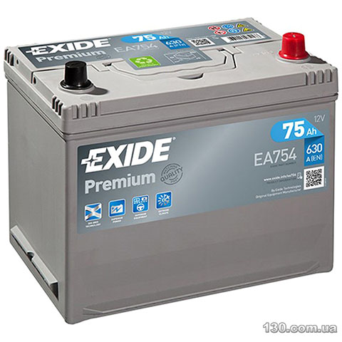 Car battery EXIDE Premium 6CT ASIA 75 Ah right «+»