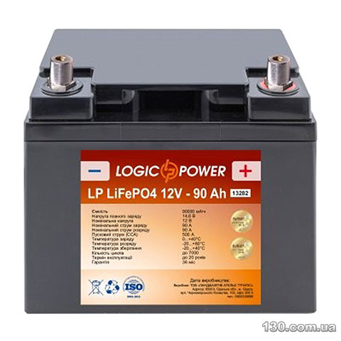 Logic Power LP LiFePO4 — автомобильный аккумулятор 90 Ач «+» справа