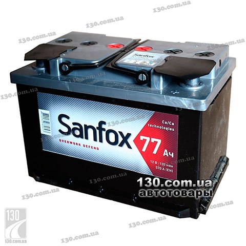 Sanfox 6CT-77АЗ — автомобильный аккумулятор 77 Ач