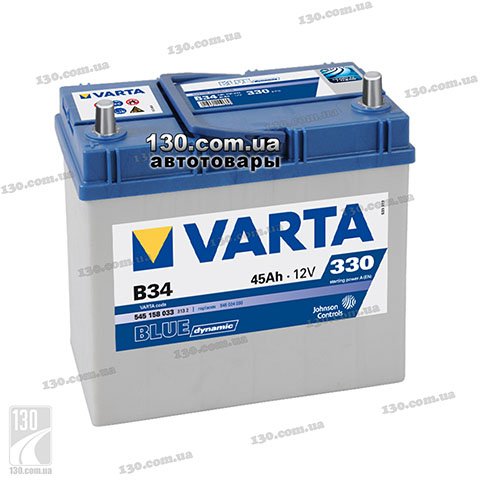 Varta Blue Dynamic 545 158 033 3132 45 Ah — car battery left “+” for Asia type cars