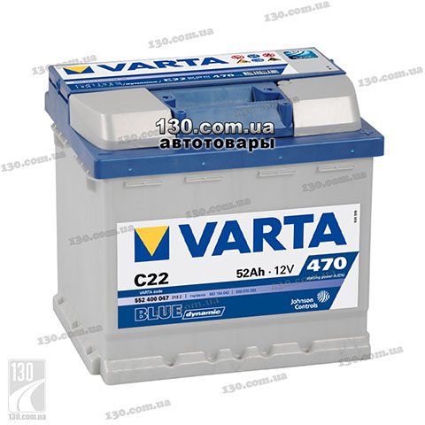 Varta Blue Dynamic 552 400 047 3132 52 Ah — car battery right “+”