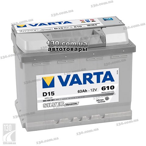 Varta Silver Dynamic 563 400 061 3162 63 Ah — car battery right “+”