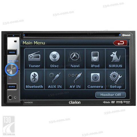 Clarion NX500 — DVD/USB автомагнитола с GPS навигацией и Bluetooth
