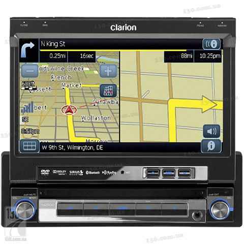 Clarion NZ500 — DVD/USB автомагнитола с GPS навигацией и Bluetooth