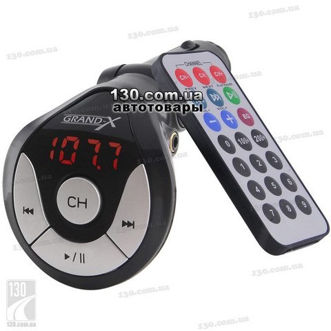 Grand-X CUFM03BGRX black — FM-модулятор с пультом ДУ цвет черный