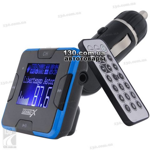 Grand-X CUFM22GRX blue — FM-модулятор с пультом ДУ цвет синий