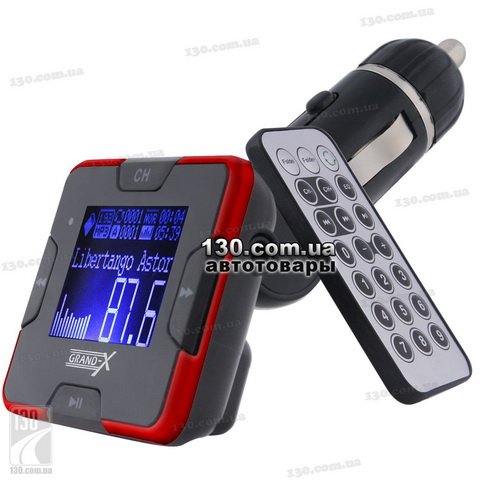 Grand-X CUFM22GRX red — FM-модулятор с пультом ДУ цвет красный