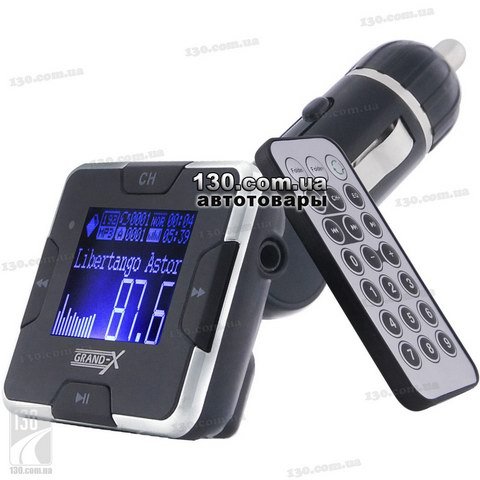 Grand-X CUFM22GRX silver — FM-модулятор с пультом ДУ цвет серебристый