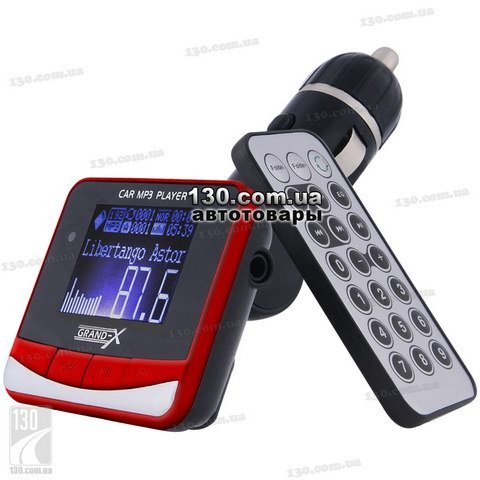 Grand-X CUFM23GRX red — FM-модулятор с пультом ДУ цвет красный