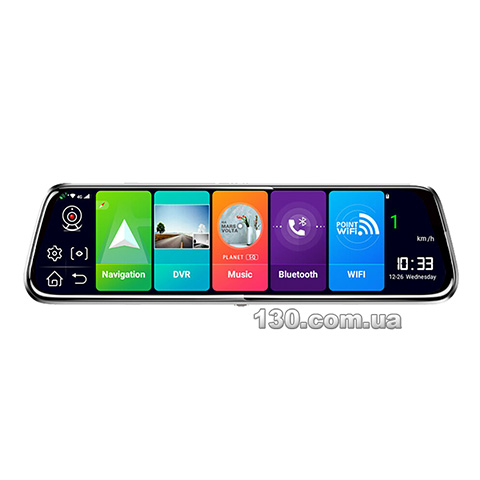Дзеркало з відеореєстратором Lenovo V7 Pro накладне, на Android с 4G, GPS, Wi-Fi, Bluetooth, дисплеєм 9,66", двомя камерами і функцією WDR
