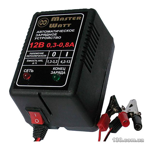 Автоматичний зарядний пристрій Master Watt 12 В, 0,3-0,8 А для мотоциклетних АКБ