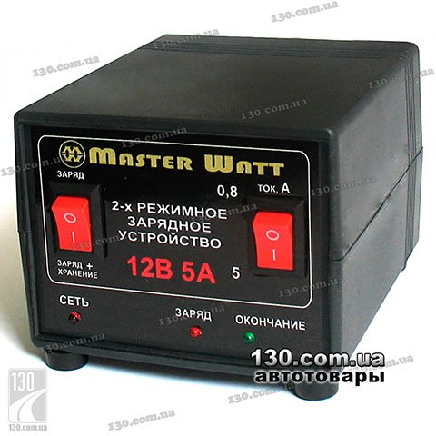 Master Watt 12 В, 0,8-5 А — автоматическое зарядное устройство с двумя режимами для автомобильного аккумулятора и мотоцикла