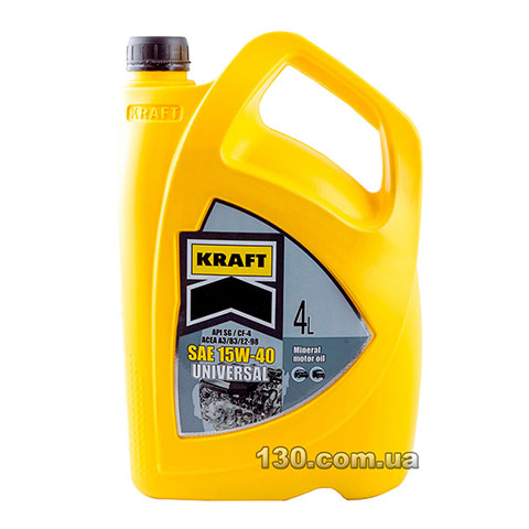 Моторное масло минеральное Kraft Universal SAE 15W-40 — 4 л