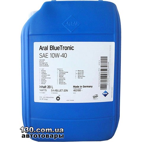 Моторное масло полусинтетическое Aral BlueTronic 10W-40 — 20 л