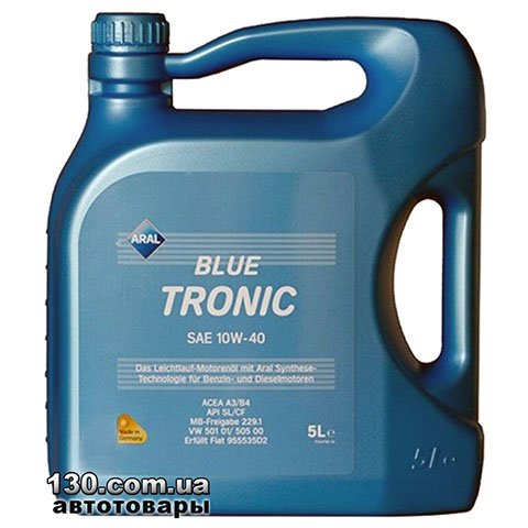 Aral BlueTronic 10W-40 — моторне мастило напівсинтетичне — 5 л