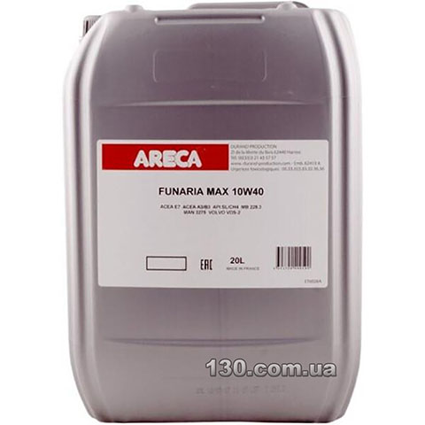 Areca FUNARIA MAX 10W-40 — semi-synthetic motor oil — 20 l