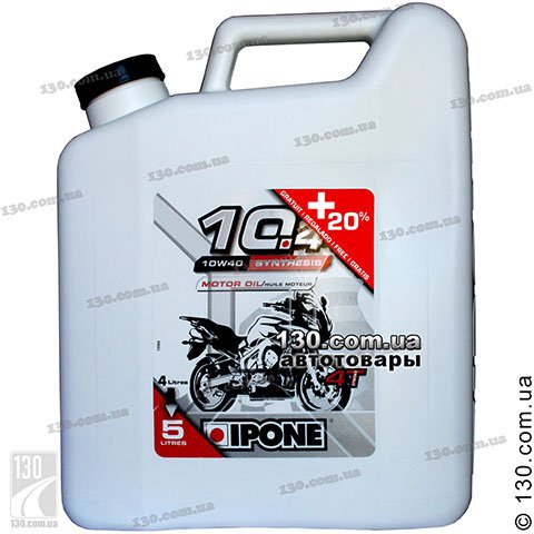 Semi-synthetic motor oil Ipone 10.4 10W-40 — 4 L for 4-stroke motorcycles