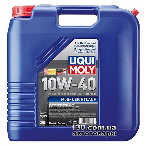 Liqui Moly MOS2-Leichtlauf 10W-40 — semi-synthetic motor oil — 20 l