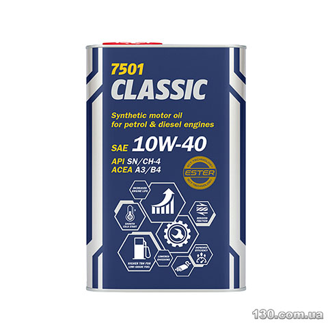 Моторное масло полусинтетическое Mannol Classic 10W-40 SN/CH-4 — 4 л