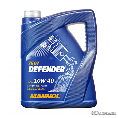 Моторне мастило напівсинтетичне Mannol Defender 10W-40 SN — 5 л