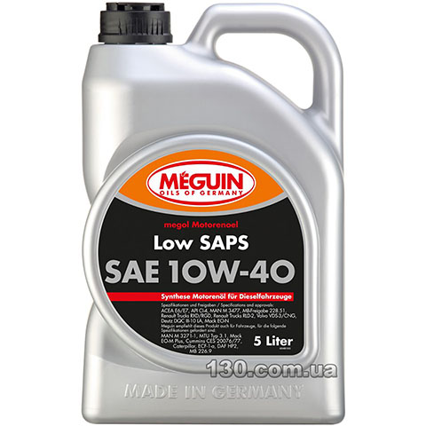Meguin Low Saps SAE 10W-40 — моторное масло полусинтетическое — 5 л