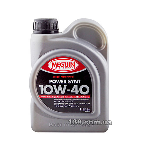 Моторное масло полусинтетическое Meguin Power Synt SAE 10W-40 — 1 л