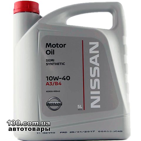 Моторное масло полусинтетическое Nissan Motor Oil 10W-40 — 5 л