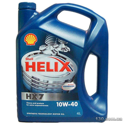 Shell Helix HX7 10W-40 — моторное масло полусинтетическое — 4 л