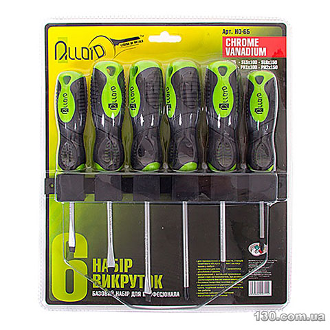 Alloid HO-6B — slotted and X-Screwdriver set 6 pcs. (blister) + bracket for mounting