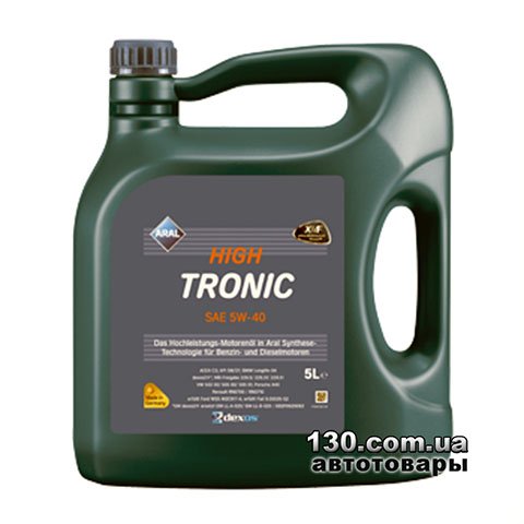 Моторное масло синтетическое Aral HighTronic SAE 5W-40 — 5 л