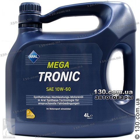 Aral MegaTronic SAE 10W-60 — synthetic motor oil — 4 L for cars