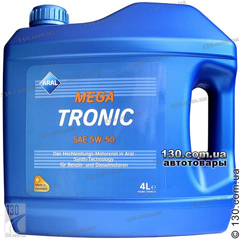 Aral MegaTronic SAE 5W-50 — моторное масло синтетическое — 4 л для легковых автомобилей