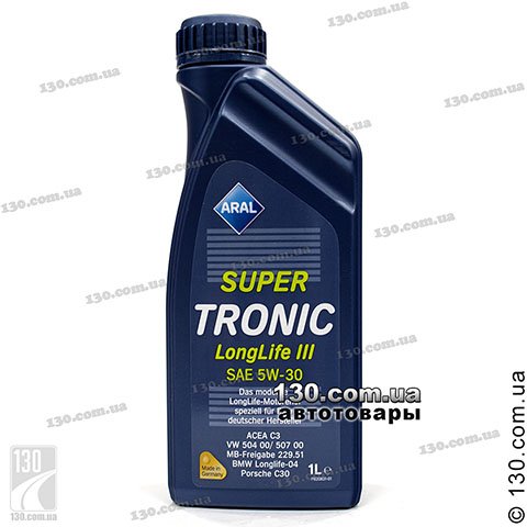 Aral SuperTronic Longlife III SAE 5W-30 — synthetic motor oil — 1 L for cars