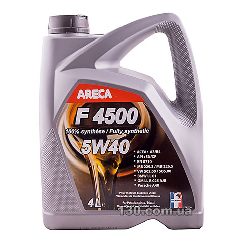 Synthetic motor oil Areca F4500 ESSENCE 5W-40 — 4 l