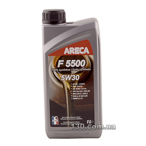 Моторное масло синтетическое Areca F5500 5W-30 — 1 л